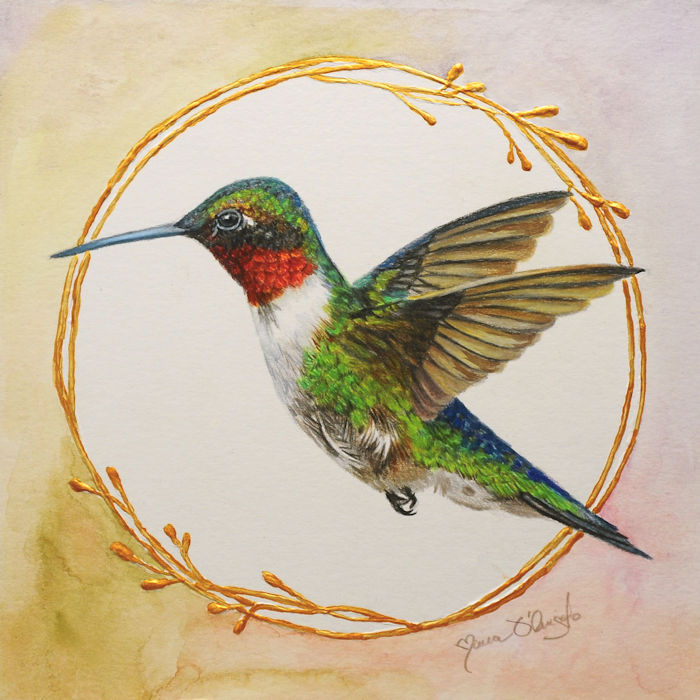 hummingbird - ruby and gold